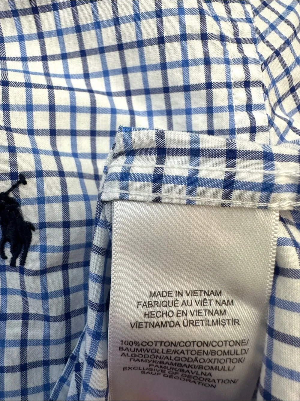 Ralph Lauren White and Blue Button-Down Dress Shirt